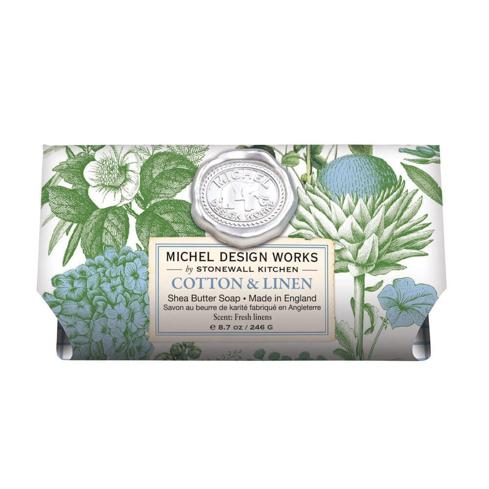 Cotton &amp; Linen Large Bath Soap - Zinnias Gift Boutique