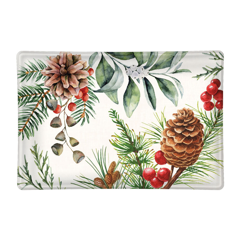 MDW White Spruce Rect Glass Soap Dish - Zinnias Gift Boutique