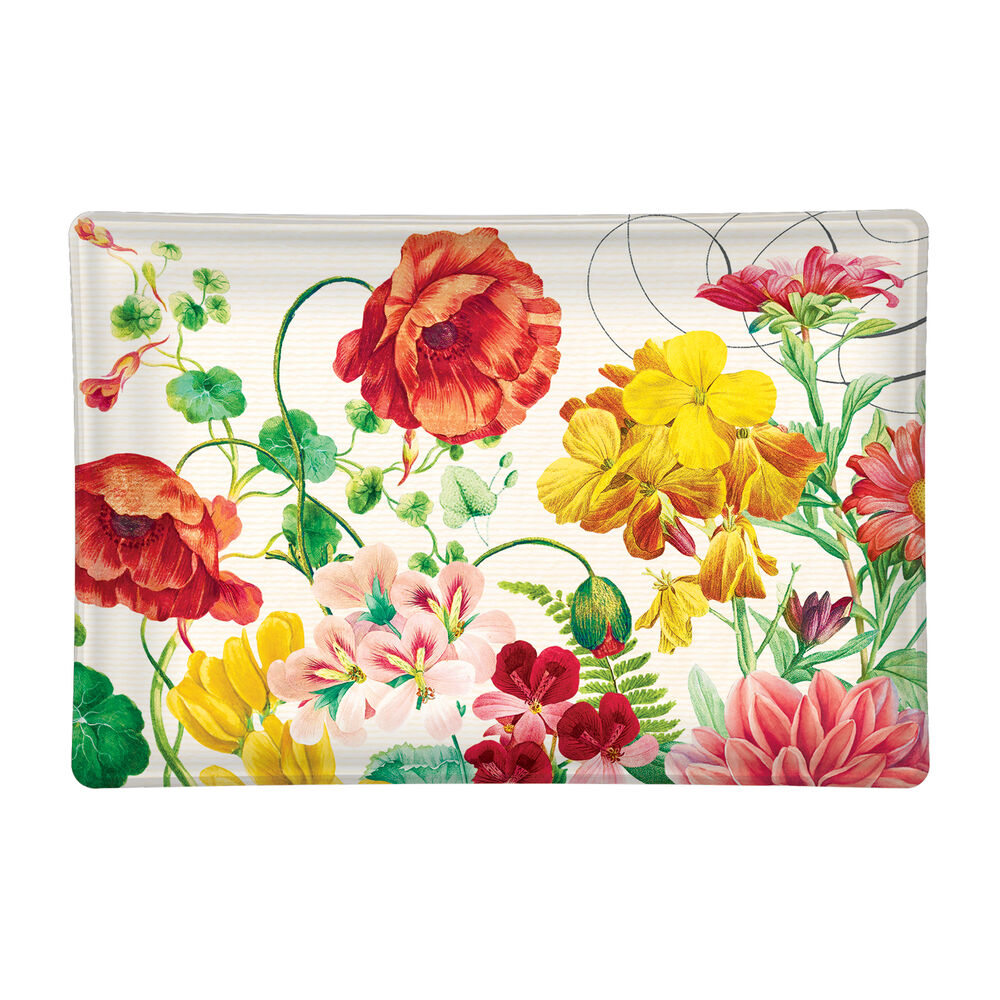 Poppies & Posies Glass Soap Dish - Zinnias Gift Boutique