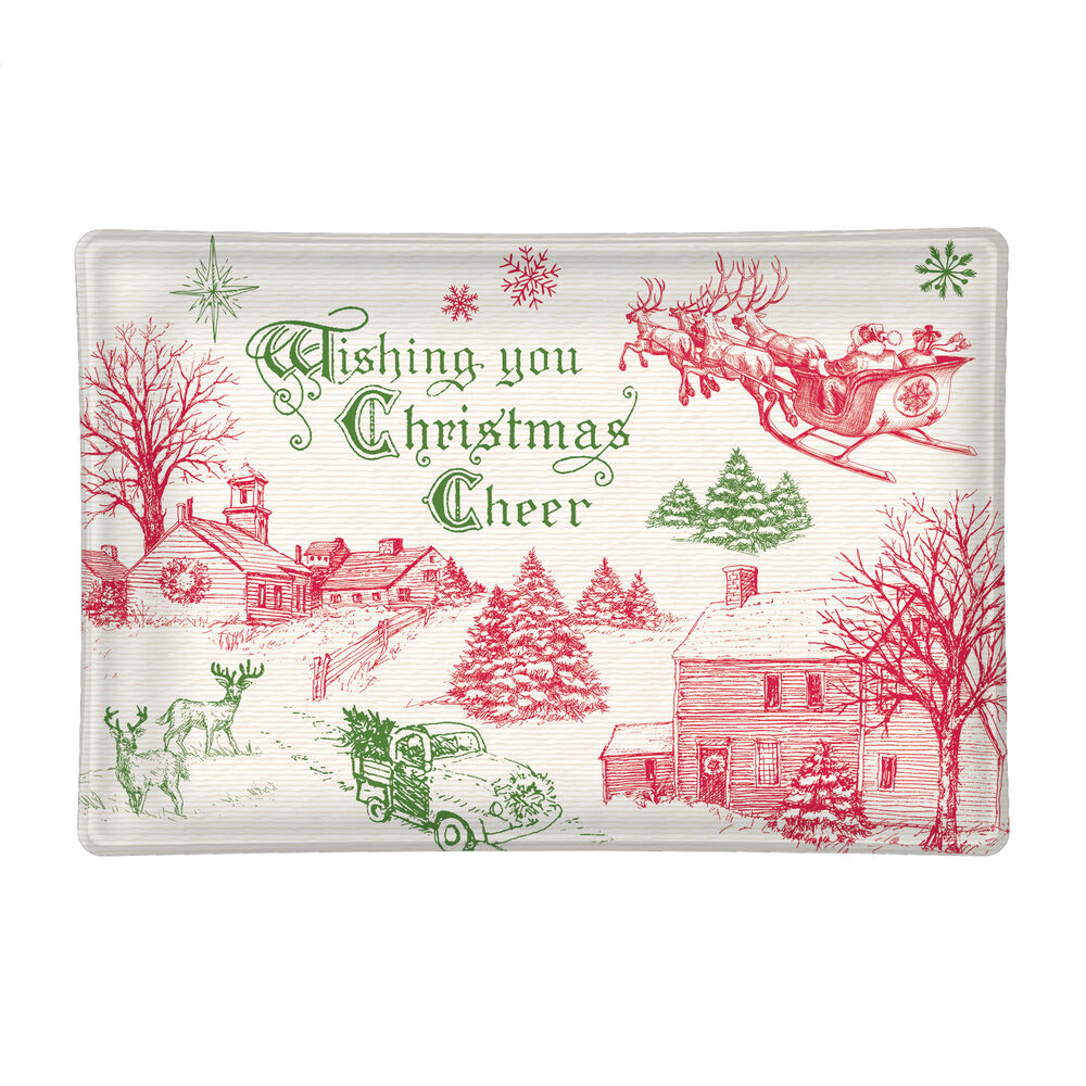 MDW It&#39;s Christmastime Rect Glass Soap - Zinnias Gift Boutique