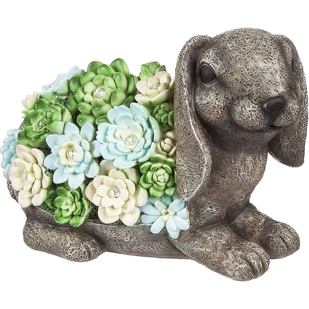 8” Rabbit w/ Solar Light - Zinnias Gift Boutique