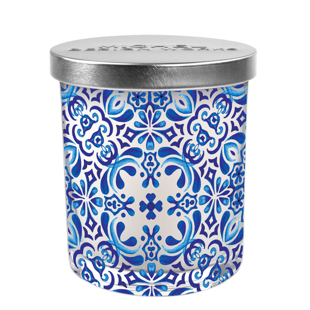 Indigo Seas candle with lid - Zinnias Gift Boutique