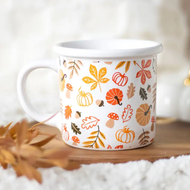 Autumn Leaves Print Mug - Zinnias Gift Boutique