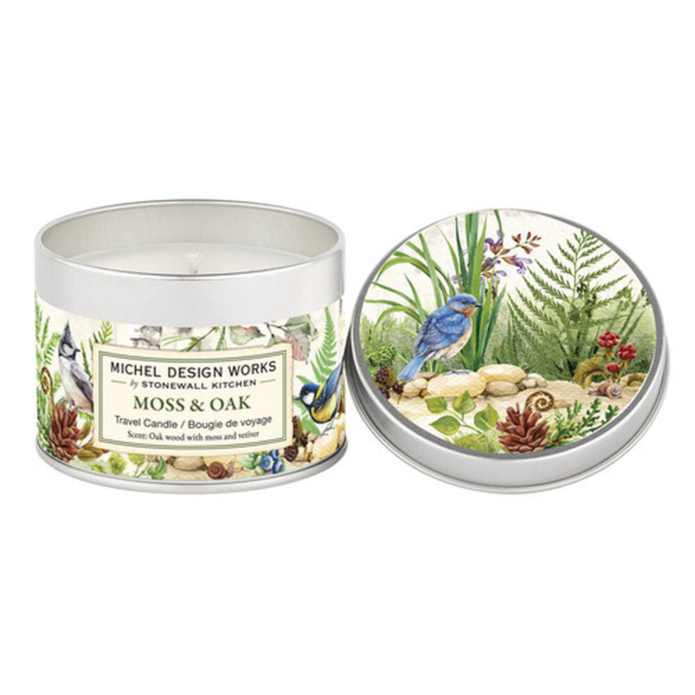 MDW Moss &amp; Oak Travel Candle - Zinnias Gift Boutique