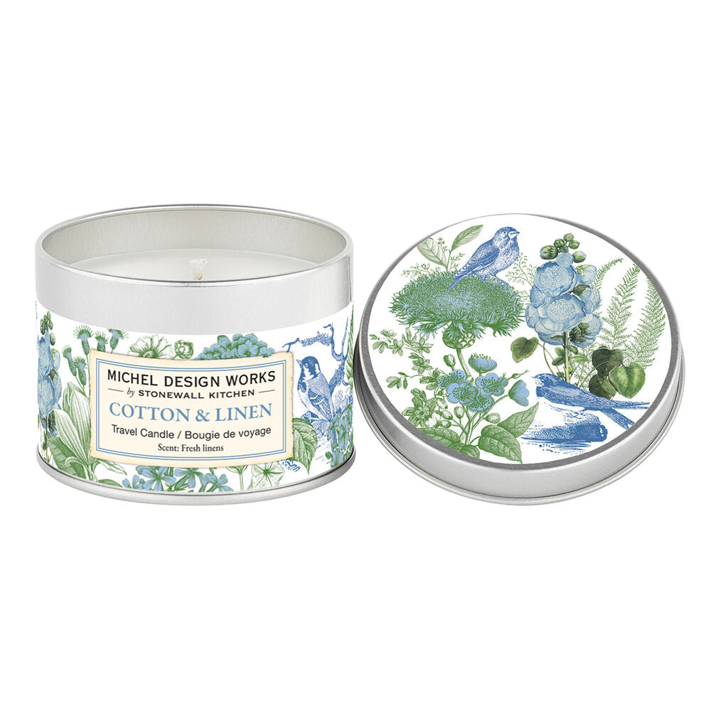 Cotton & Linen Travel Candle - Zinnias Gift Boutique