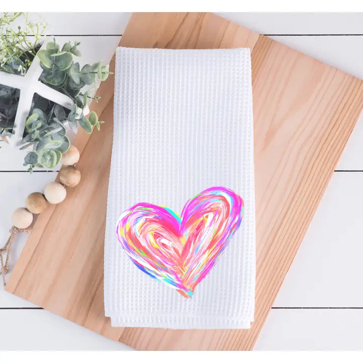 Microfiber Tea Towel Hearts - Zinnias Gift Boutique
