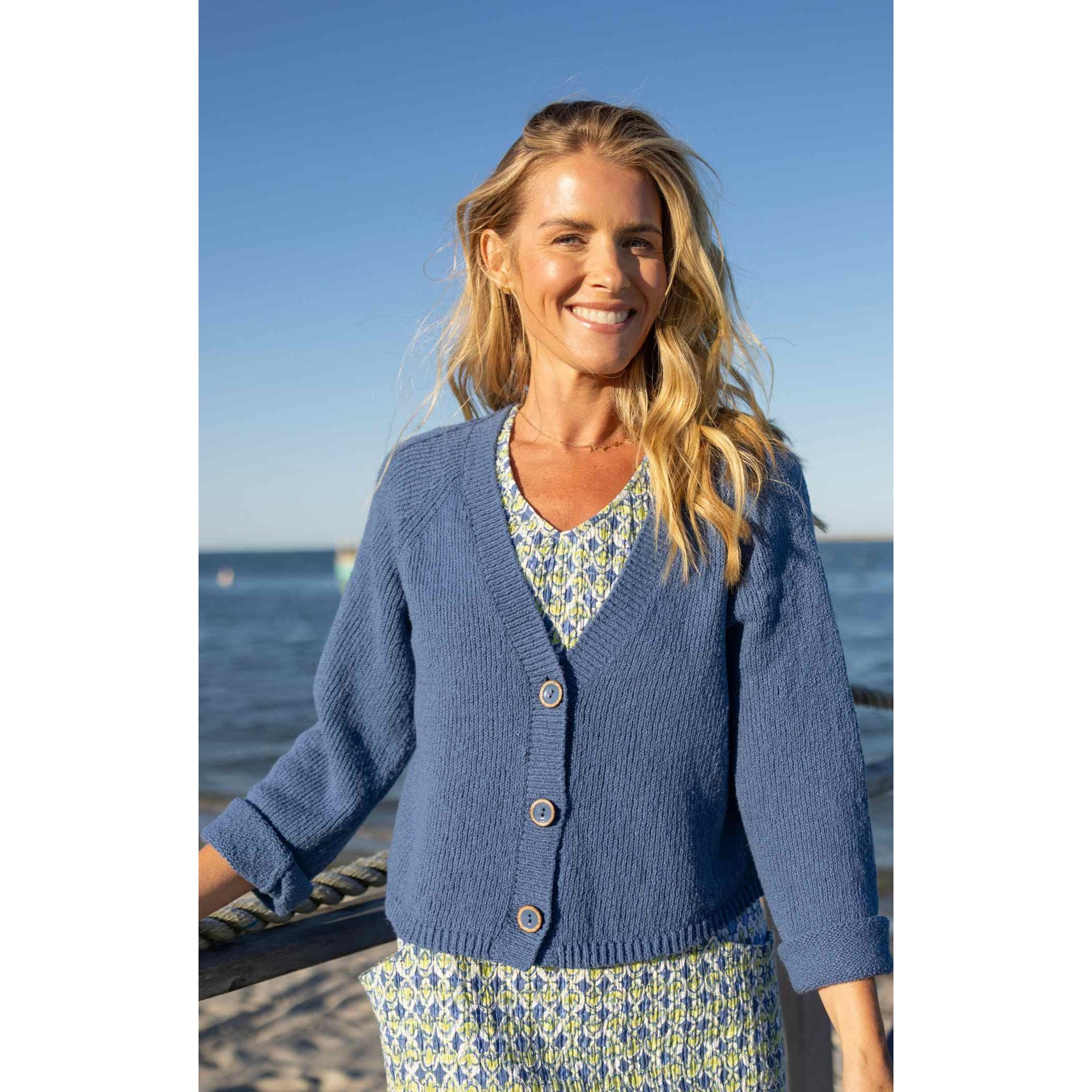 Shaker Stitch Cardigan - Zinnias Gift Boutique