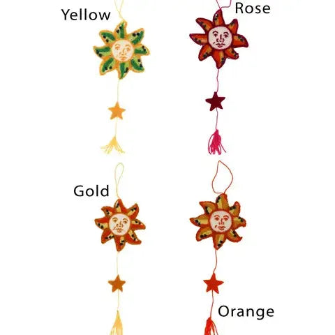 Celestial sun Felt Charm Pure Wool Home Ornament - Zinnias Gift Boutique