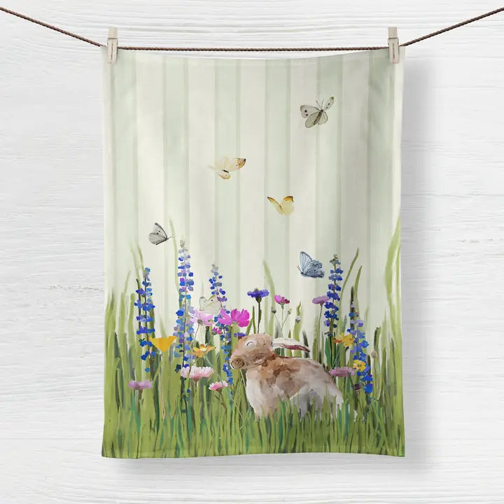 Spring Bun Tea Towel - Zinnias Gift Boutique