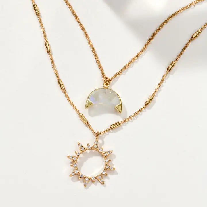 Live By the Sun, Love By the Moon Necklace Set- Moonstone
