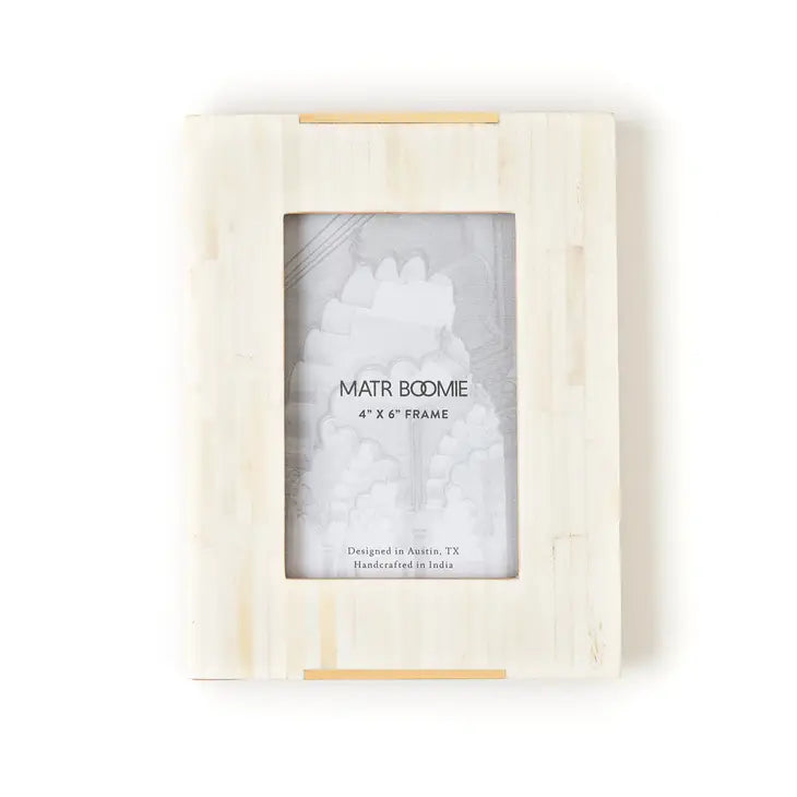 Mukhendu Carved Bone frame - Zinnias Gift Boutique