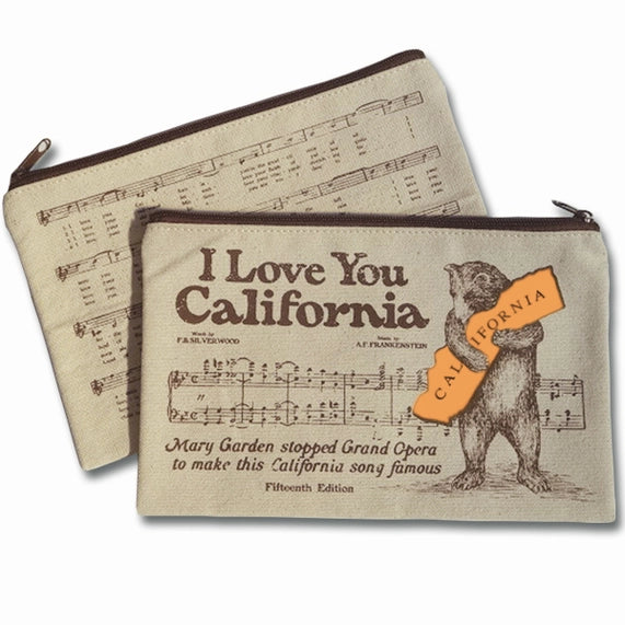 CA Bear Canvas Zipper Pouch - Zinnias Gift Boutique