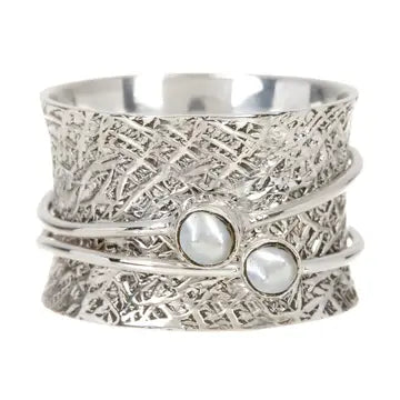Faux Pearl Spinner Ring