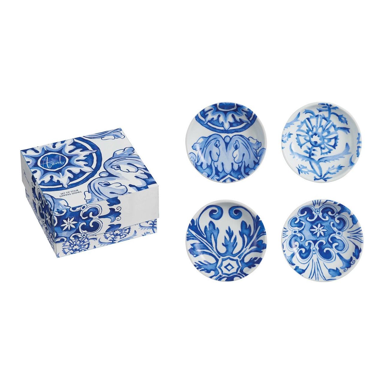 Dipping Dishes beautiful blues Gift Boxed set 4 - Zinnias Gift Boutique