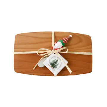 Alder Pate Board w/ Cheese Spreader Knife - Christmas Gnome - Zinnias Gift Boutique