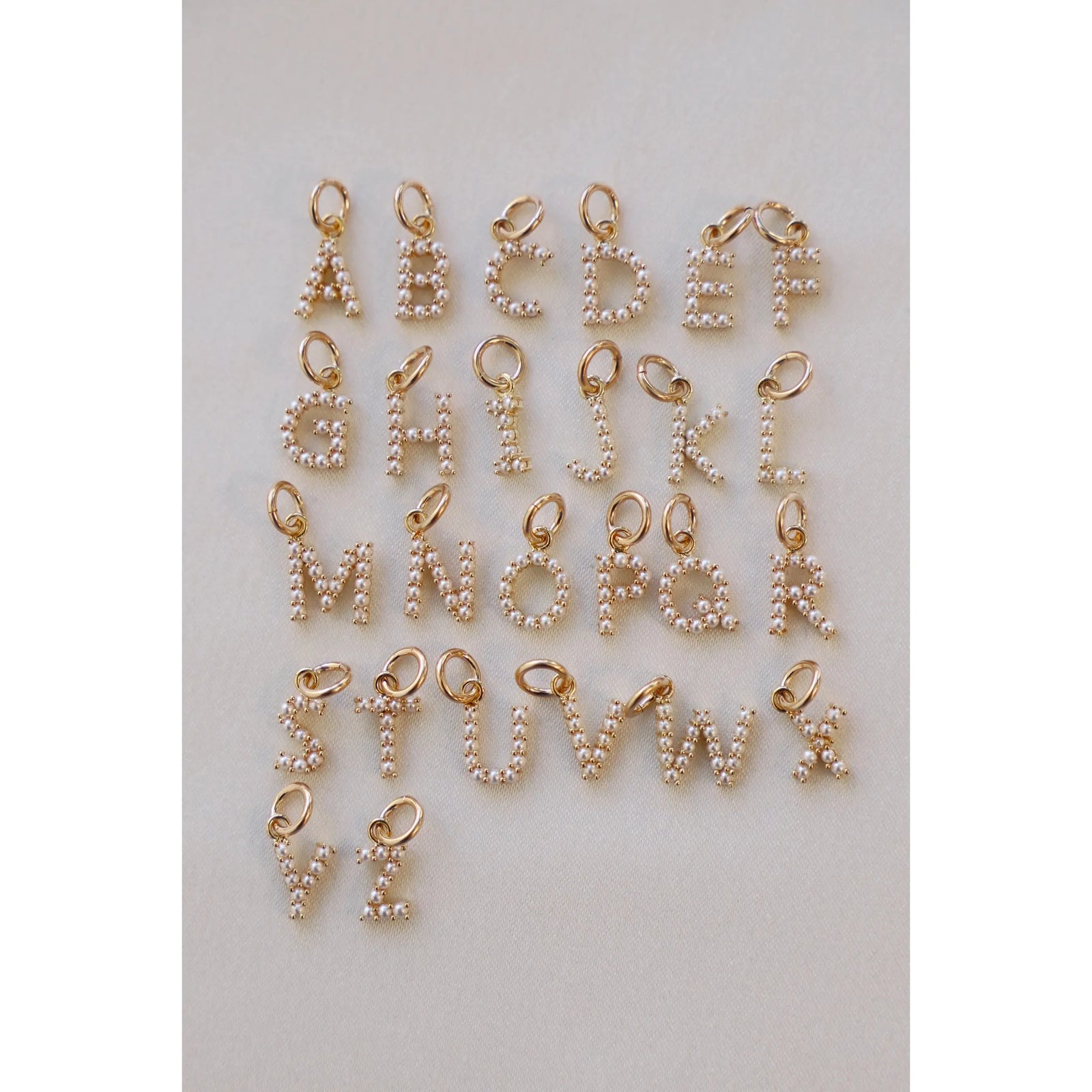 Letter Charm 18" gold filled modern box chain with petite gold filled round drop charm - Zinnias Gift Boutique