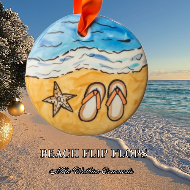 Hand‑Painted Ceramic Ornament - Zinnias Gift Boutique