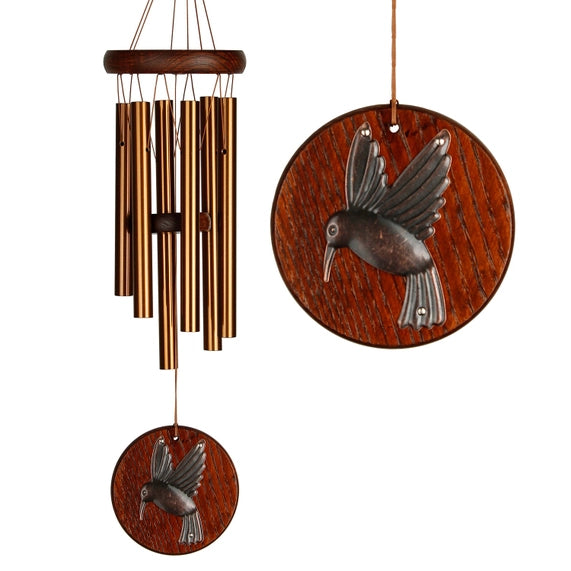 Habitats™ Chime - Teak, Hummingbird - Zinnias Gift Boutique