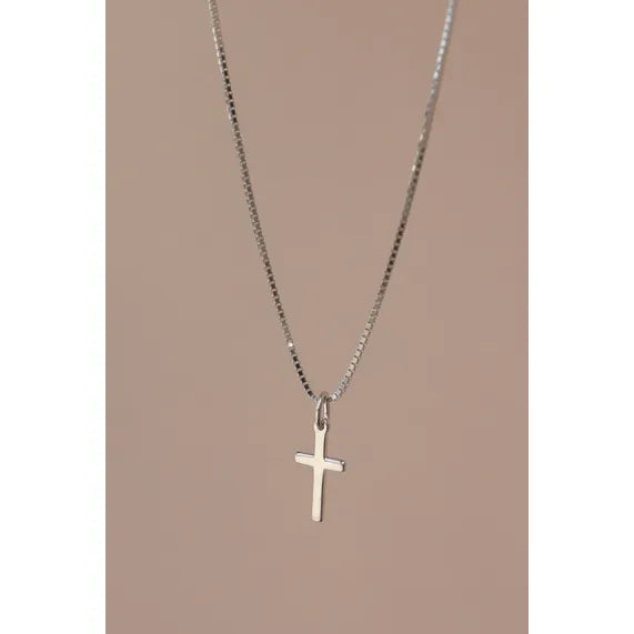 Silver Cross Necklace - Zinnias Gift Boutique