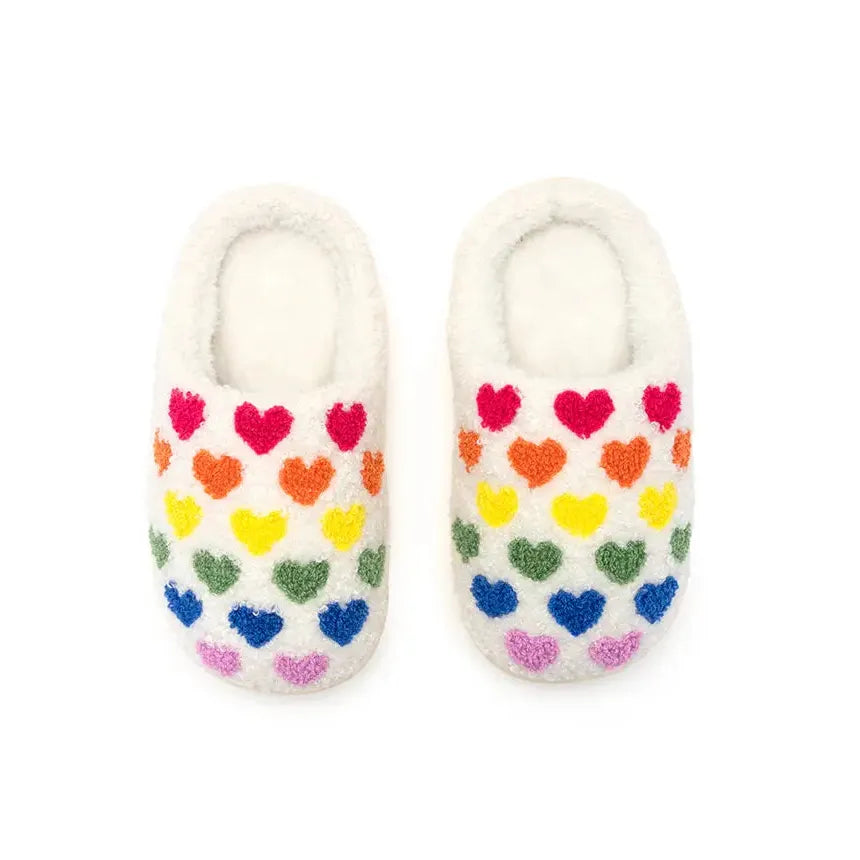 Indoor / Outdoor Slippers - Kids - Rainbow Hearts - Zinnias Gift Boutique
