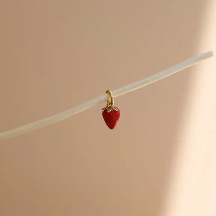 Strawberry Enamel Charm Necklace - Zinnias Gift Boutique