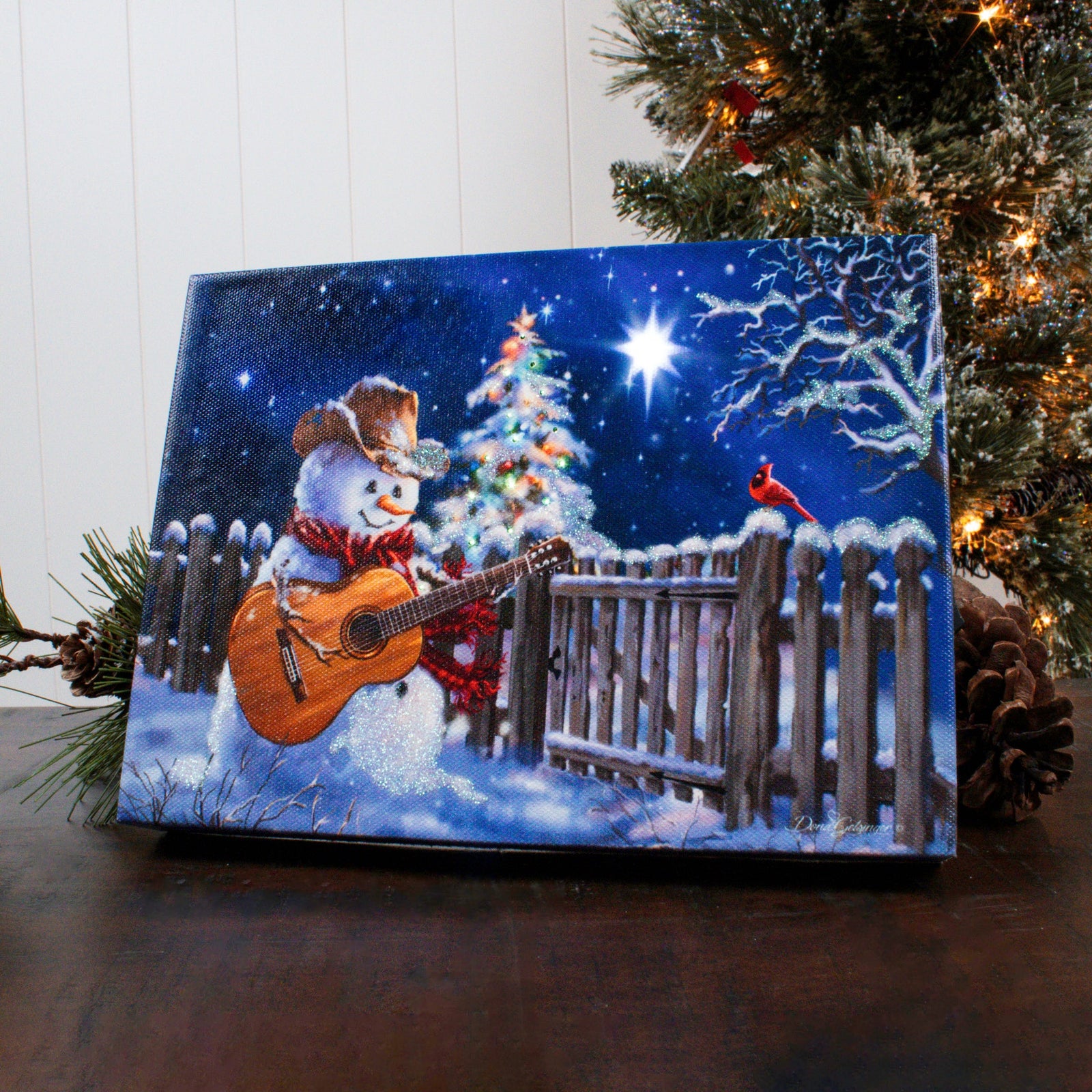 Guitar Snowman Mini Lighted - Zinnias Gift Boutique