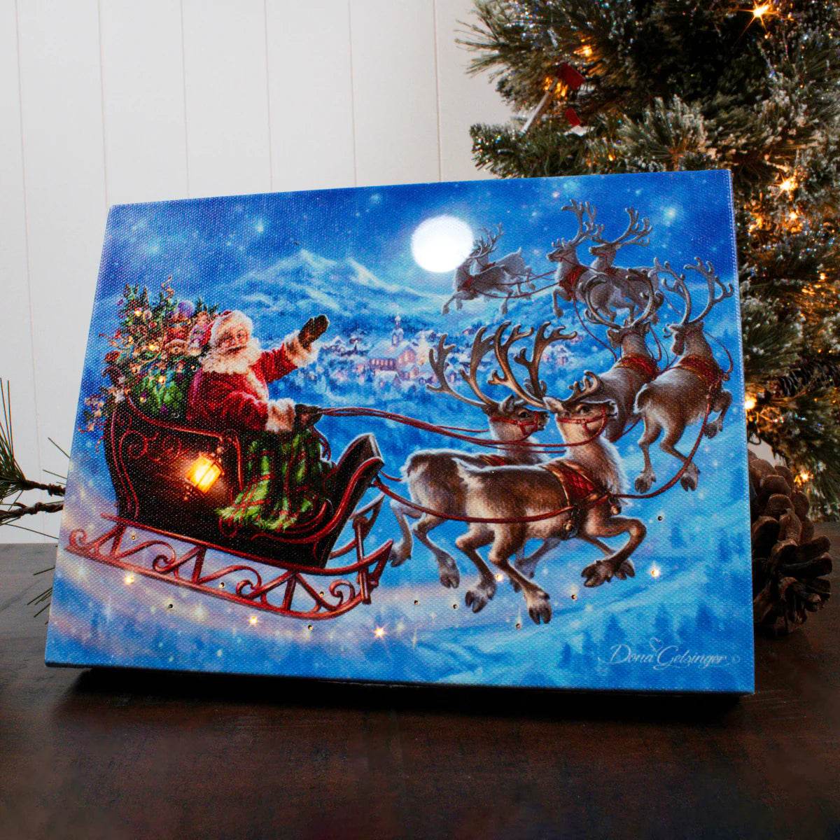 Santas Magical Flight Mini Lighted - Zinnias Gift Boutique