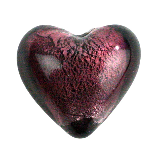 Venetian Glass Heart - Amethyst - Zinnias Gift Boutique