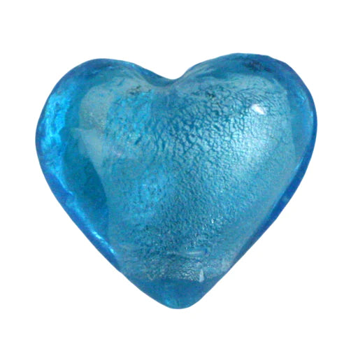 Venetian Glass Heart - Sky Blue - Zinnias Gift Boutique