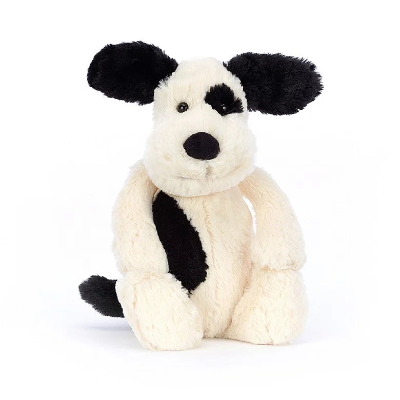 Bashful Puppy black and cream Jellycat - Zinnias Gift Boutique