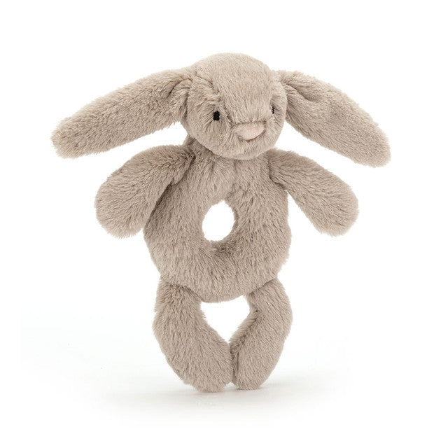 Bashful Beige Bunny Ring Rattle - Zinnias Gift Boutique