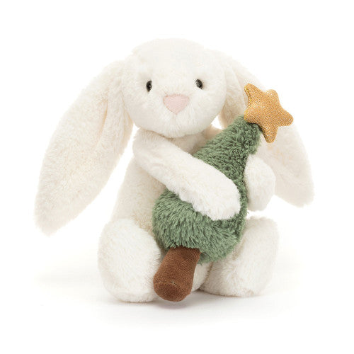 Bashful Bunny with Christmas Tree - Zinnias Gift Boutique