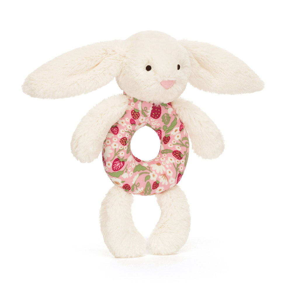 Blossom Cream Bunny Berry Ring Rattle - Zinnias Gift Boutique