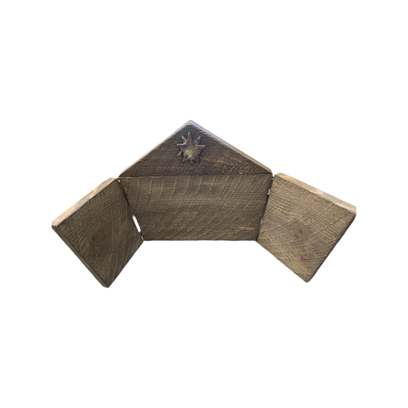 Nativity Set with Wood Creche with Raku Star 12 piece set - Zinnias Gift Boutique