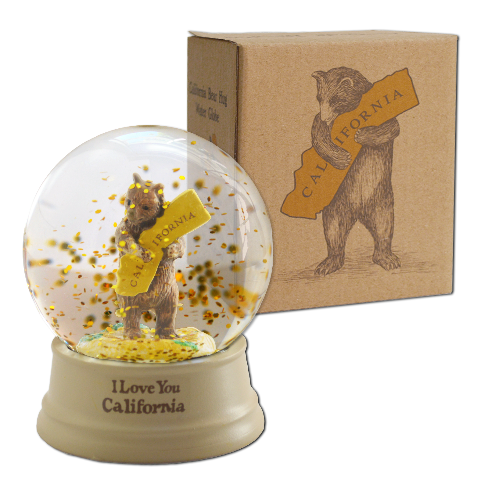 Mini CA Bear Hug Water Globe - Zinnias Gift Boutique