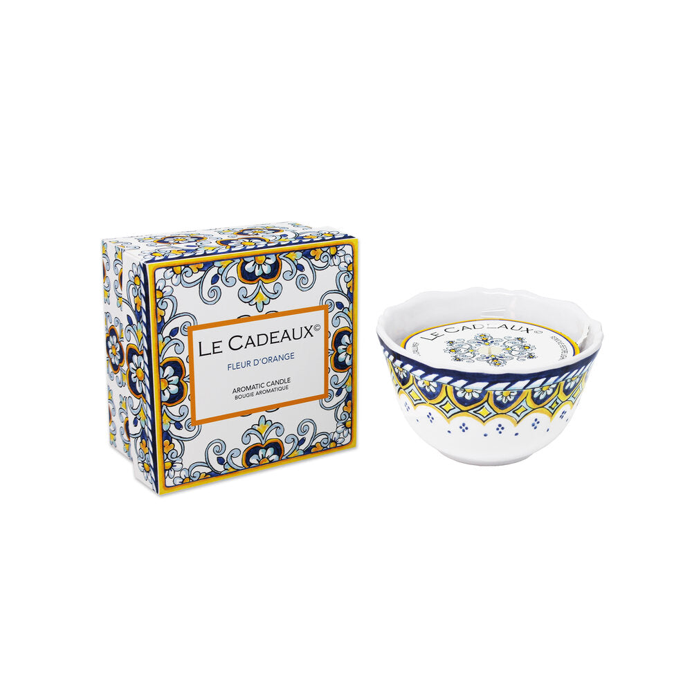 Fleur D'Orange Fragrance Candle 8.8 oz in Decorative Bowl - Zinnias Gift Boutique