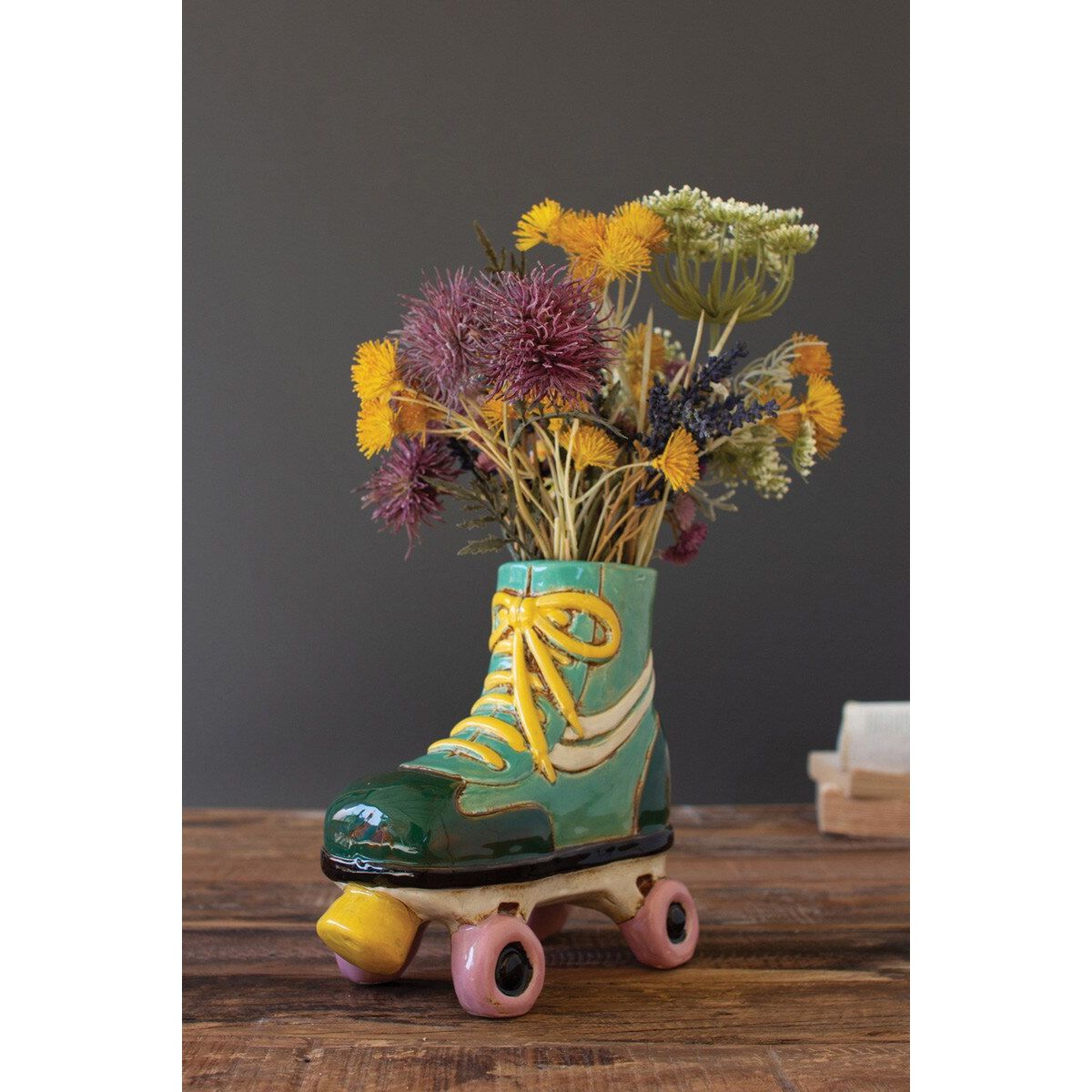 Ceramic Roller Skate Planter - Zinnias Gift Boutique