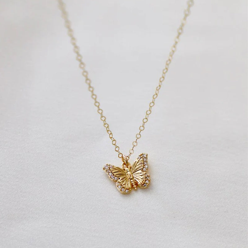 CZ Butterfly Necklace - Zinnias Gift Boutique