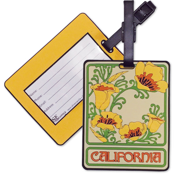 California Poppy PVC Luggage Tag - Zinnias Gift Boutique