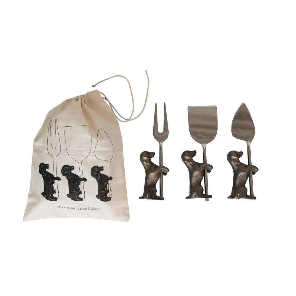 Cheese Knives w/ Dog Stands - Zinnias Gift Boutique