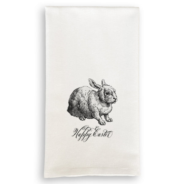 Black and White Bunny with Happy Easter - Zinnias Gift Boutique