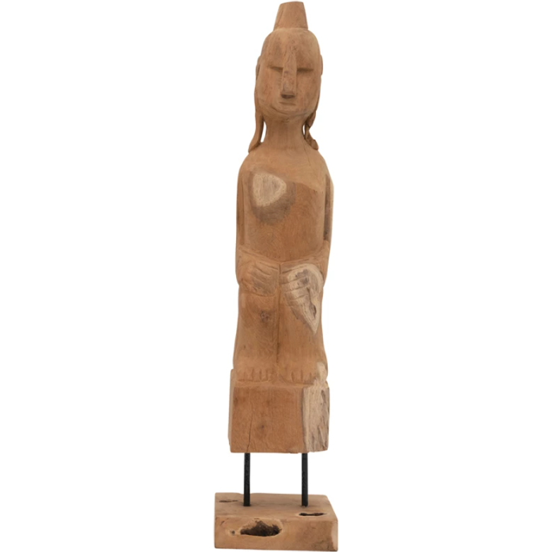 Hand-Carved Teakwood Root Figure on Stand - Zinnias Gift Boutique