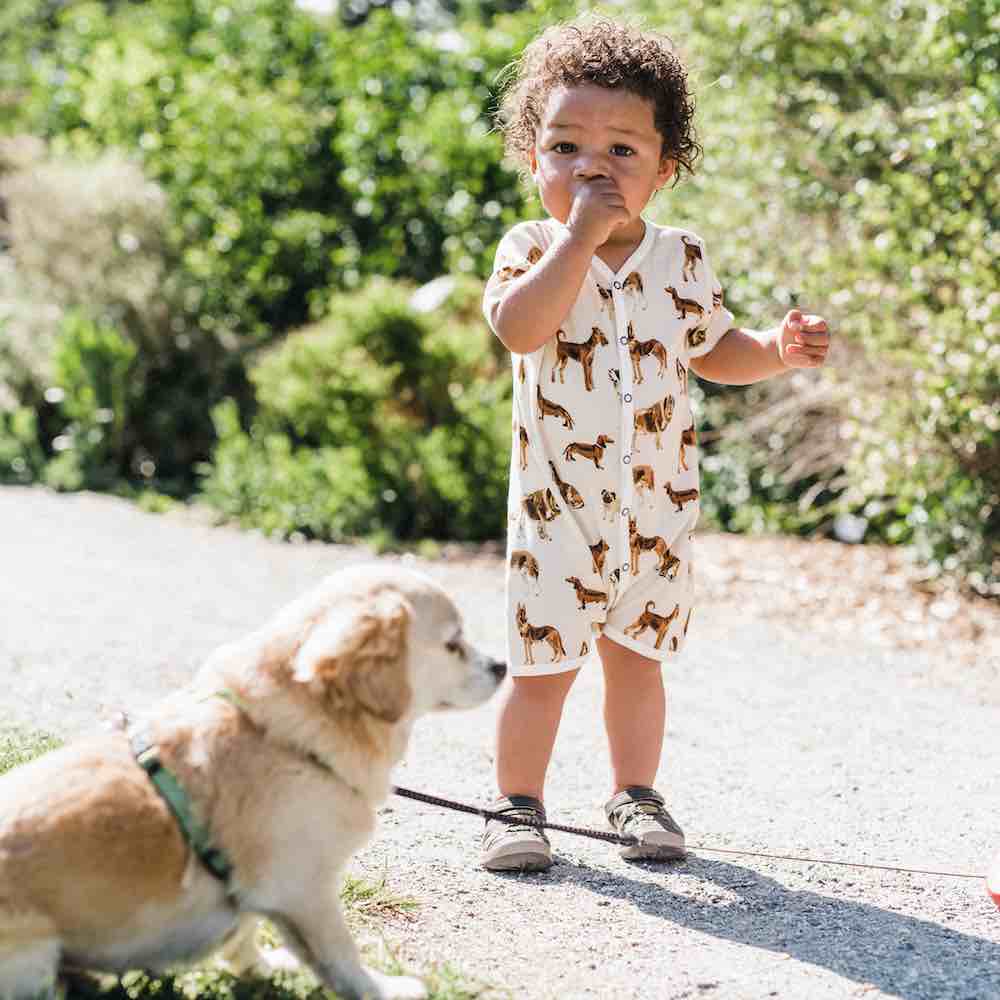 Floral Bicycle Bamboo Shortall - Zinnias Gift Boutique