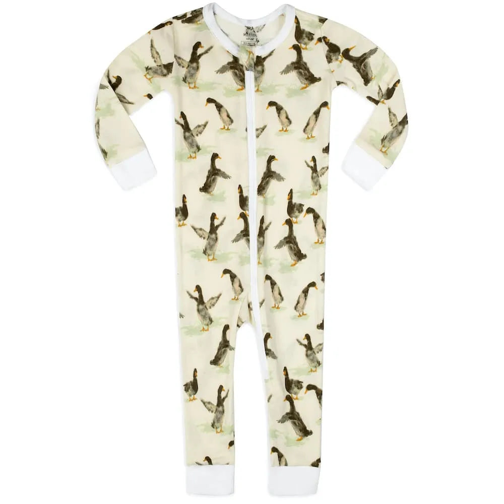 Organic Cotton Zipper Pajama Duck - Zinnias Gift Boutique