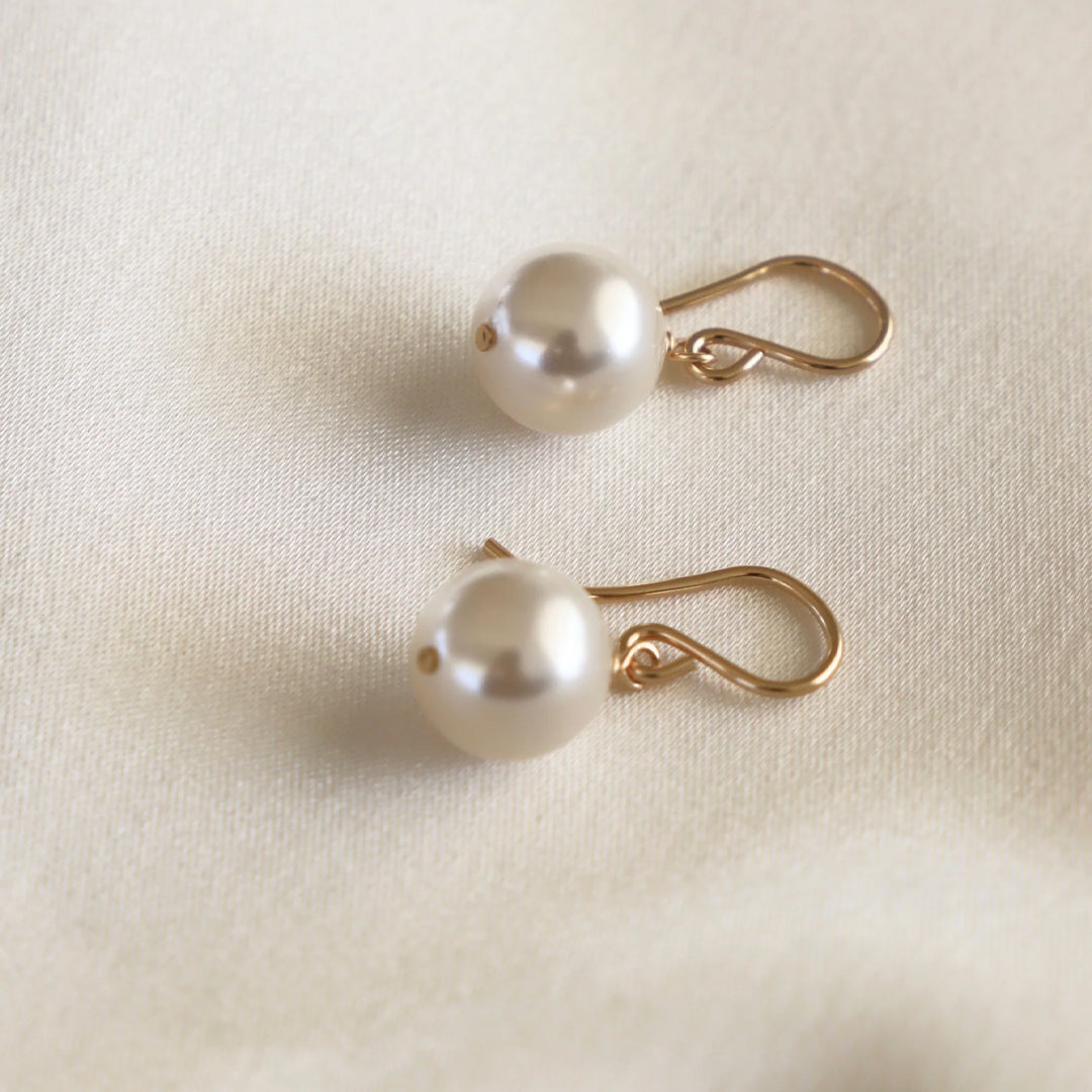 Large Classic Pearl Earring Gold - Zinnias Gift Boutique