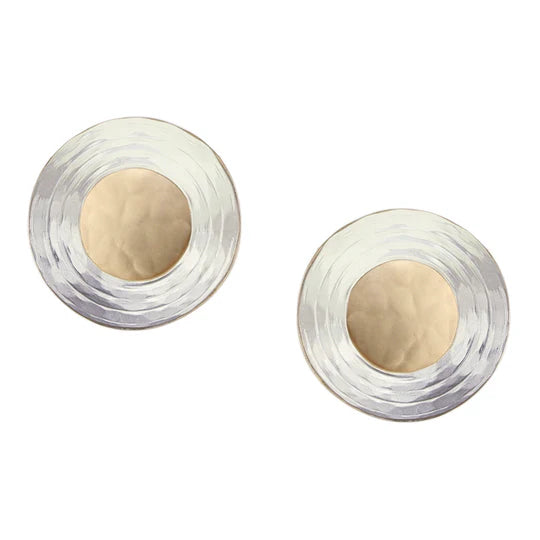 Textured Ring and Disc Post Earrings - Zinnias Gift Boutique