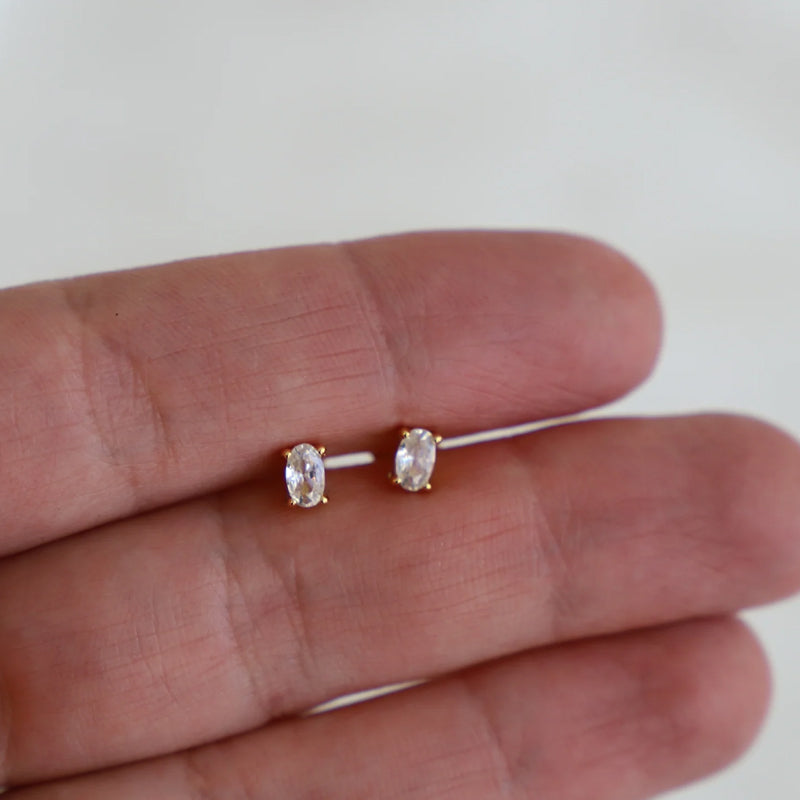 Shine Bright Oval Stud - Zinnias Gift Boutique