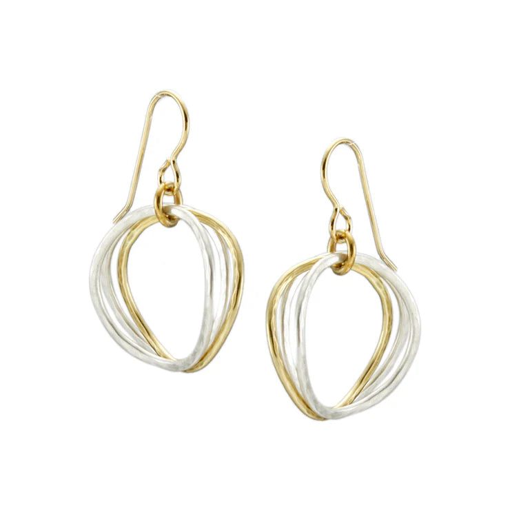 Wavy Hammered Ring Earrings - Zinnias Gift Boutique