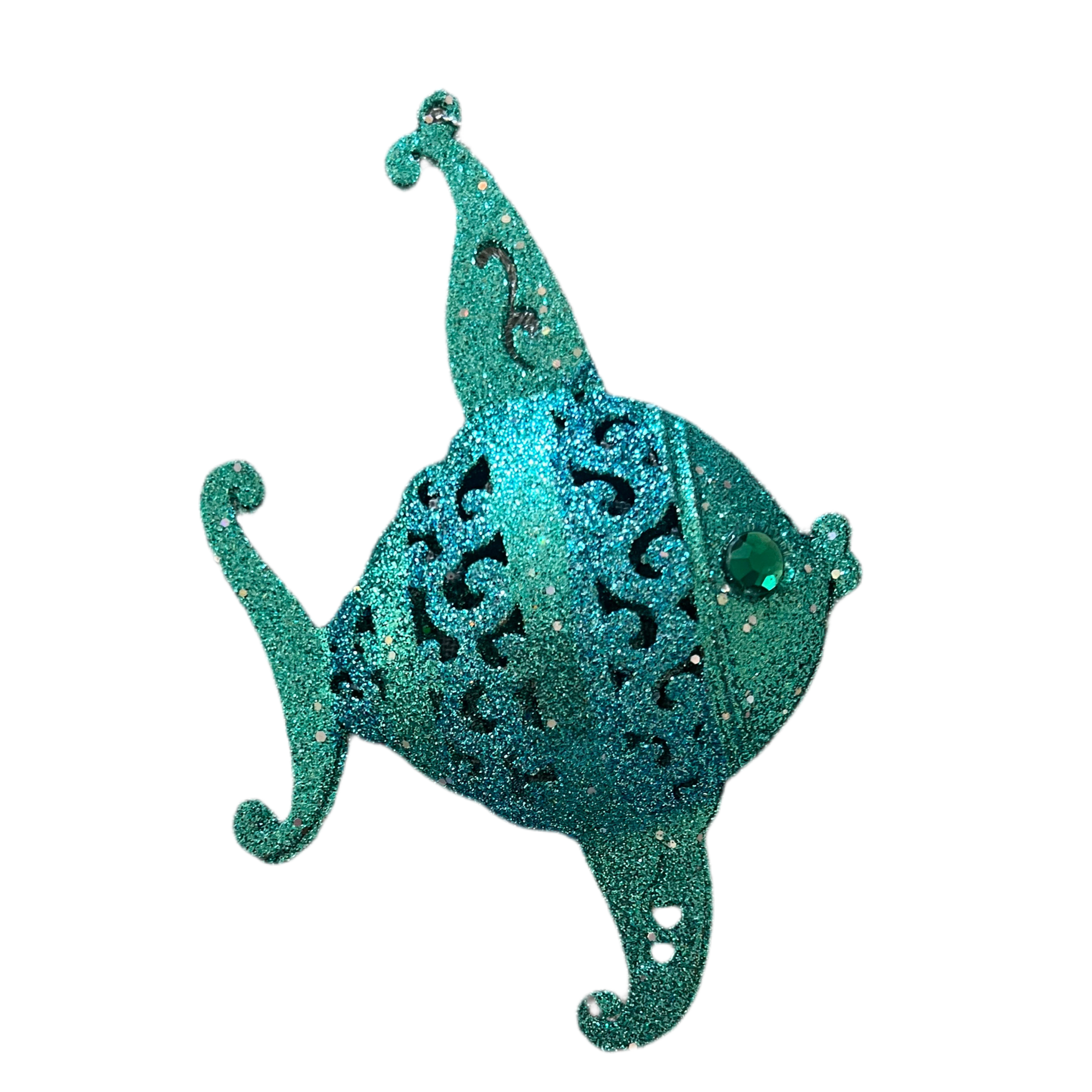 Glitter embellished fish ornament - Zinnias Gift Boutique