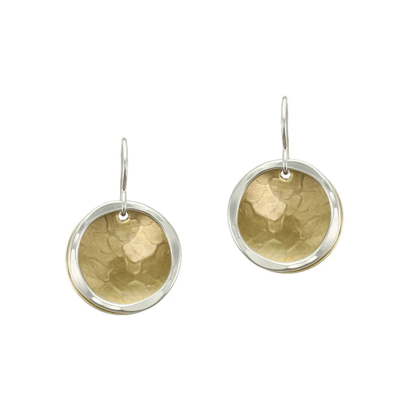 Small Layered Disc and Hammered Ring Earring - Zinnias Gift Boutique